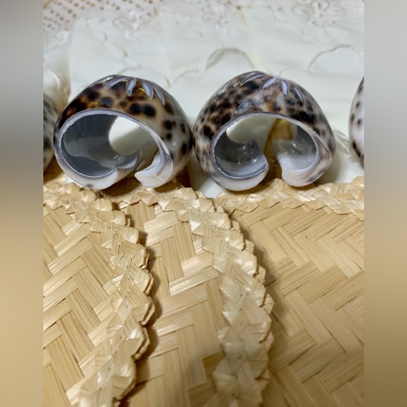 ♥️Juego de tapetes para mesa de 5,Echo a mano de palma natural y caracoles♥️#CAM - Picture 3 of 14